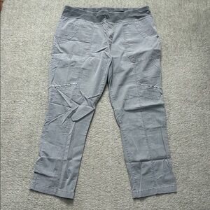 XCVI Wearables crop cotton pants, light gray, women's large, elastic waist